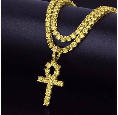 LOOP 4MM CZ Ankh Cross Pendant - Various