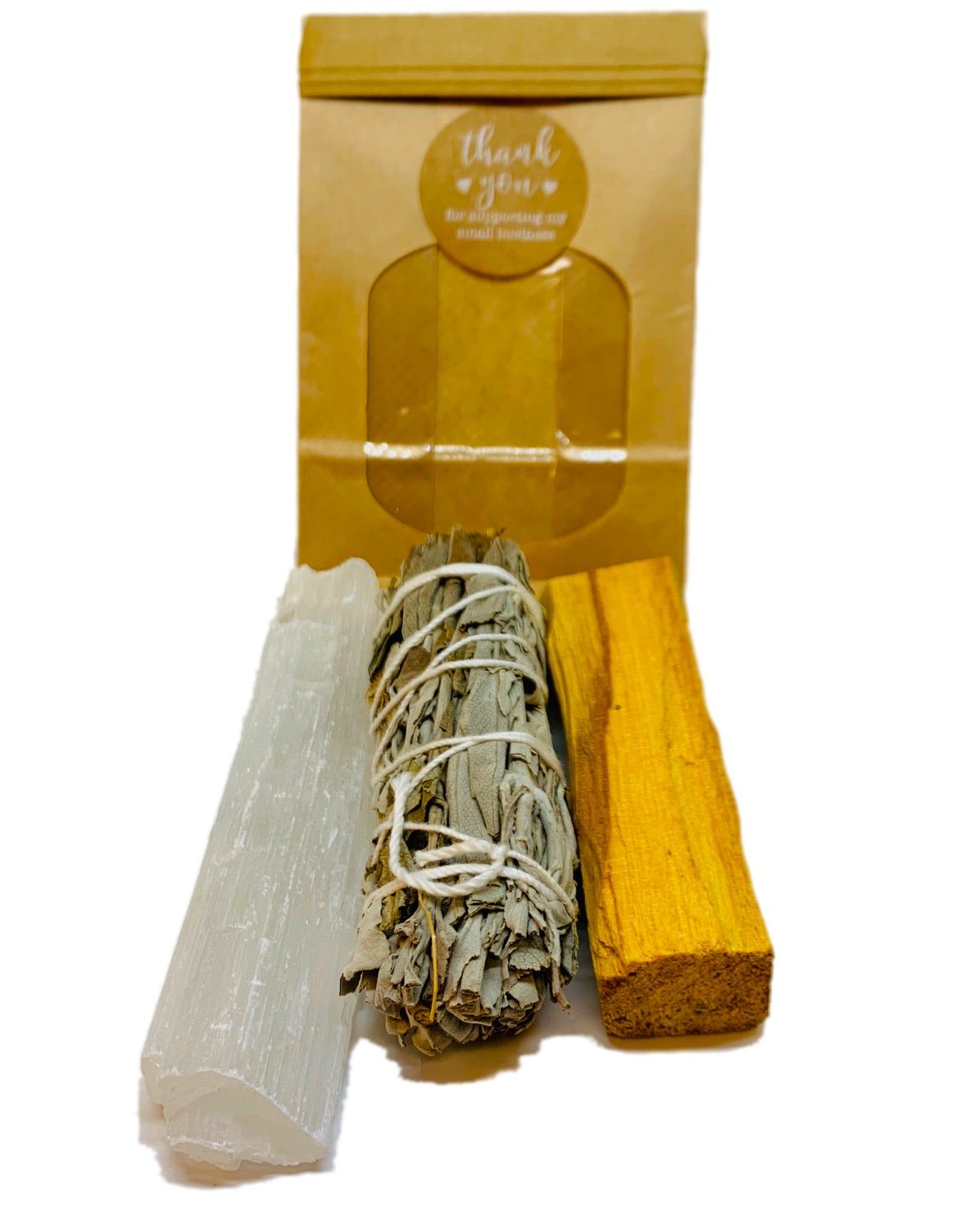 Cleansing Trio! Selenite Wand, Sage & Palo Santo