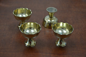 Beautiful Handmade Brass Incense Burner & Candle Holder Set 2"