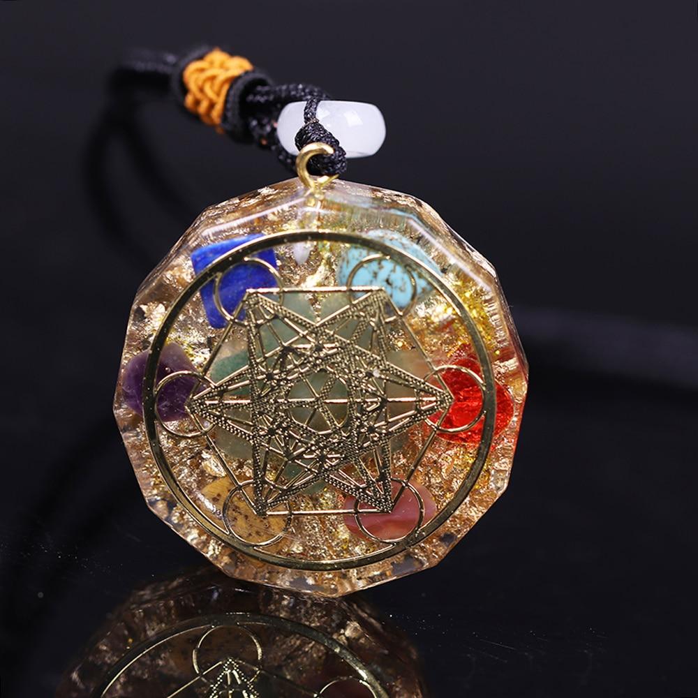 7 Chakra Energy Pendant Orgonite Necklace Reiki Energy