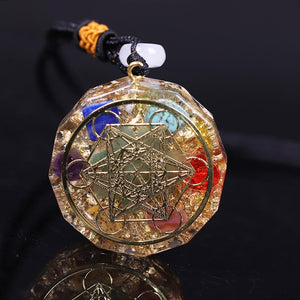 7 Chakra Energy Pendant Orgonite Necklace Reiki Energy