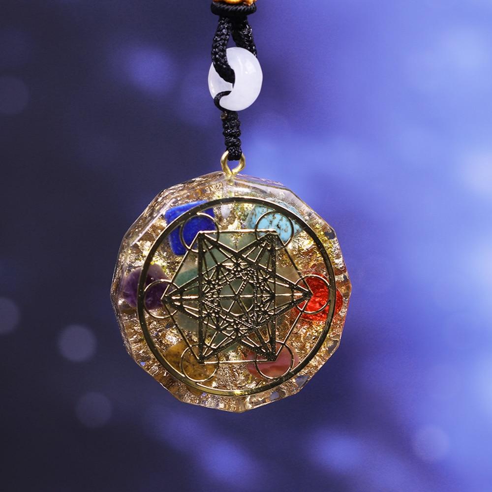 7 Chakra Energy Pendant Orgonite Necklace Reiki Energy