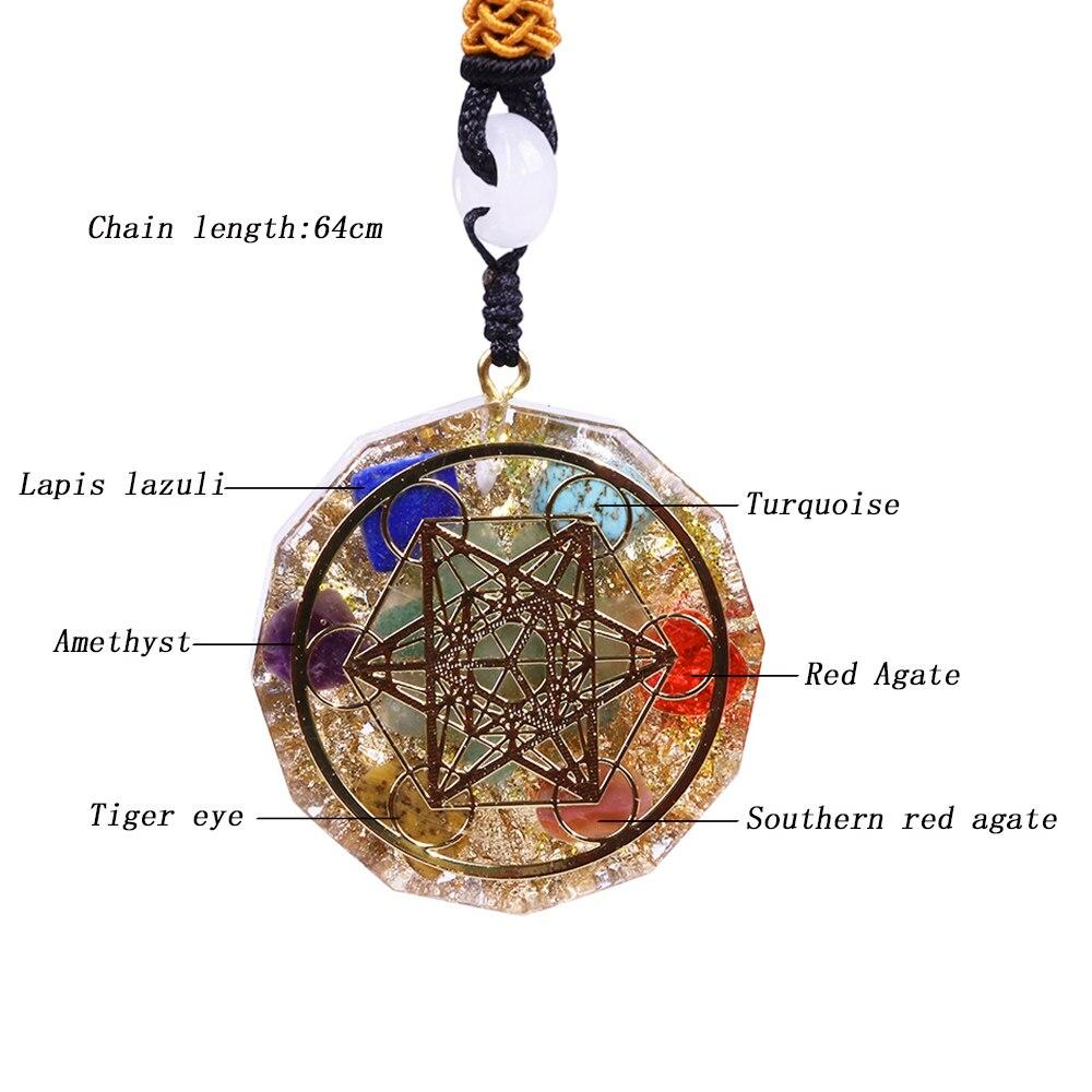 7 Chakra Energy Pendant Orgonite Necklace Reiki Energy