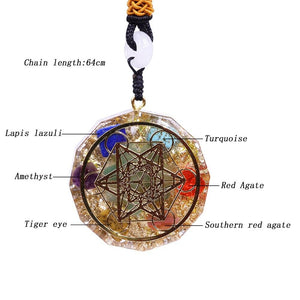 7 Chakra Energy Pendant Orgonite Necklace Reiki Energy