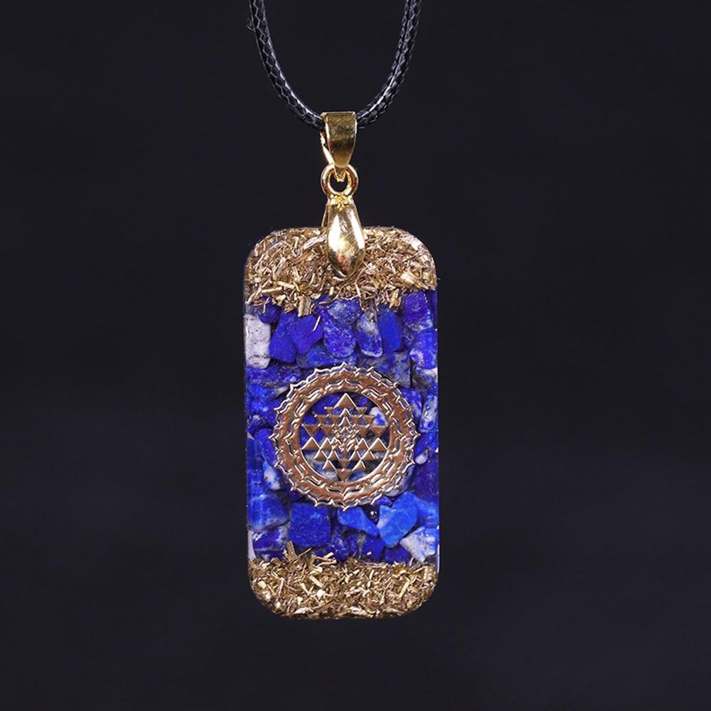 Orgonite Energy Pendant Natural Lapis Lazuli Reiki Energy Necklace