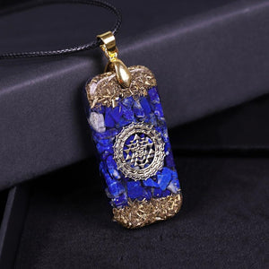 Orgonite Energy Pendant Natural Lapis Lazuli Reiki Energy Necklace