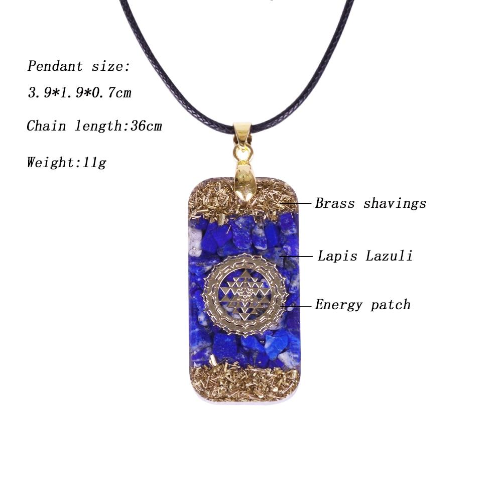 Orgonite Energy Pendant Natural Lapis Lazuli Reiki Energy Necklace